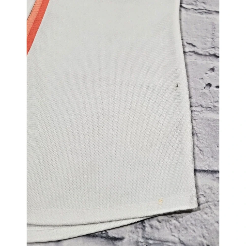 Harley Davidson Baseball T-Shirt Tee Stripe White Orange Dallas sz Medium Button - Picture 10 of 10